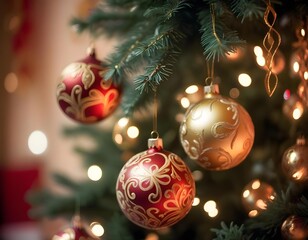 Christmas tree with red balls