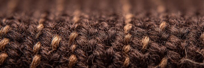 Detailreiche Makroaufnahme von braunem Sackleinenstoff