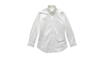 Classic white long-sleeve shirt, perfect for formal or casual occasions, showcasing a timeless design and clean lines.