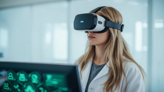 woman with VR headset