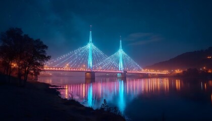 Obraz premium night view of the city of moscow