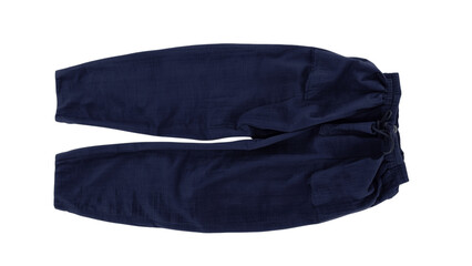 Relaxed navy blue pants showcasing a comfortable and casual style for modern wear.