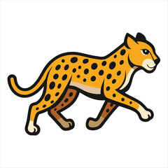 Stylized cheetah running with spots