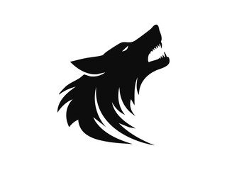 Minimalist silhouette of a wolf flat vector logo style sport themes