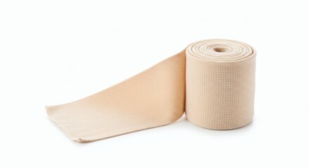 Elastic Bandage Roll First Aid Supply on White Injury Support.