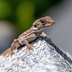 Fototapeta premium Lizard on a Rocky Surface in a Natural Habitat Environment