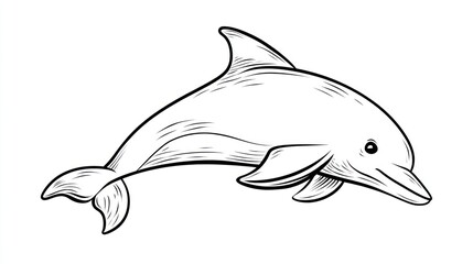 Obraz premium Black and white dolphin illustration (1)