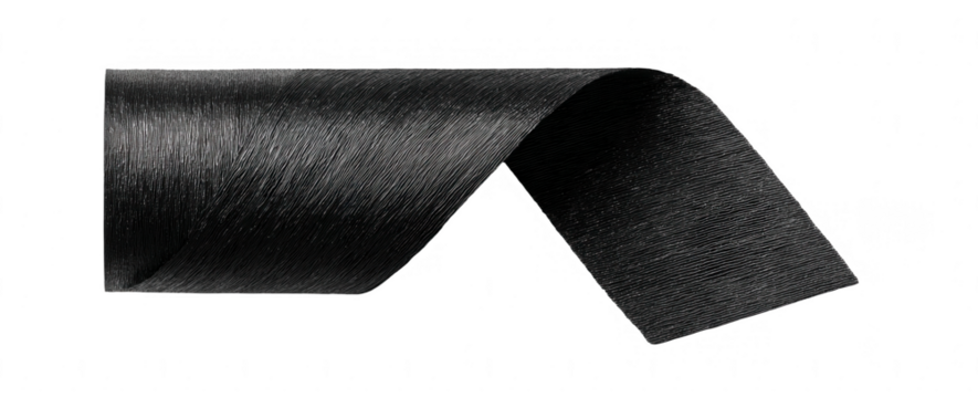 Dark material in a curved strip