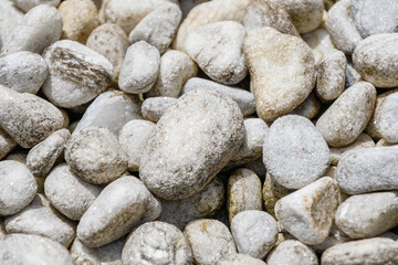 白く輝く丸石のクローズアップ