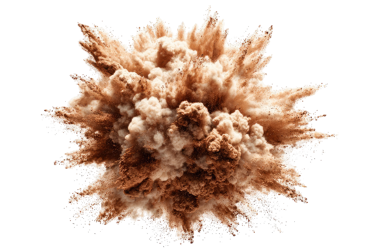 Exploding tan powder cloud