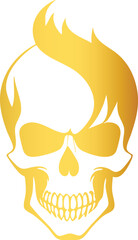 High Contrast Gold Skull with Punk Look

