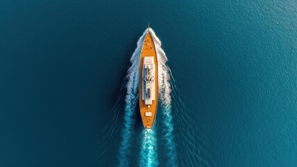 Aerial view of boat in the sea