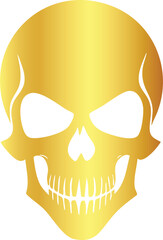 Gold Cutout Silhouette of Punk Skull

