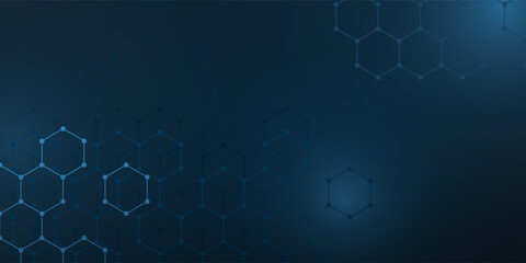 Abstract medical background. Molecules technology with polygonal shapes, connecting dots and lines. Medical, technology, science background. Vector illustration