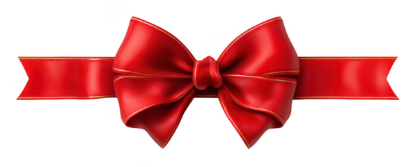 Red ribbon bow on black background (15)