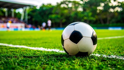 Soccer ball on a grassy field