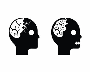 zombie head icon silhouette vector illustration