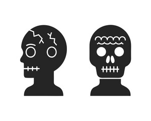 zombie head icon silhouette vector illustration
