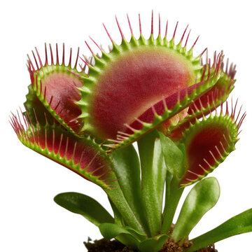 3d venus flytrap plant isolated on transparent background