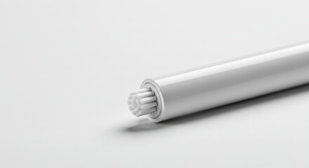 Close-up of a White Electric Toothbrush Head, High-Quality Detail