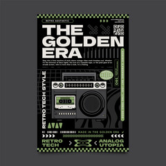 Flat Retro Golden Era Tech Graphic Design Poster