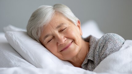 Happiness in the final stage or moments of life, an elderly person lying peacefully in a warm and relaxing atmosphere.