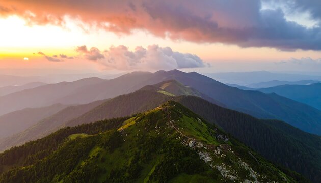 Majestic mountain range at sunset (1)