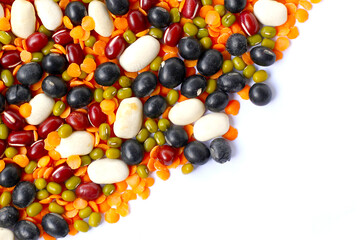 Colorful mixed beans and lentils, packed with plant-based protein and fiber