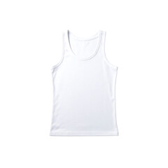 Minimalist white tank top for casual summer wear on transparent background