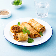 Pancakes with minced beef