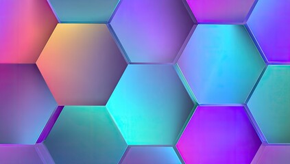 Abstract geometric pattern of vibrant hexagons