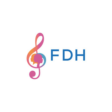 FDH &ldquo;Creative music logo with human silhouettes and treble clef in gradient colors, FDH Later Logo, modern artistic design isolated on white background&rdquo;
