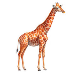 Naklejka premium Majestic giraffe standing tall against a black background