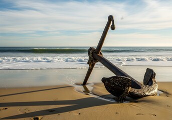anchor on the beach