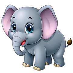 Naklejka premium Cute Elephant Plastic Cartoon Animal Character – 3D Toy Style PNG Illustration