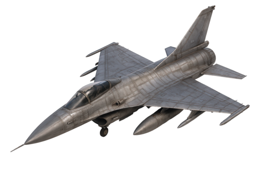 Detailed 3D Render of a Modern Military Jet Fighter Aircraft with Metallic Finish and Visible Panel Lines