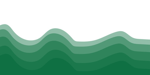 Abstract dark green wavy background. Abstract background with waves. 3D abstract background and paper cut shapes, vector illustration. Background vector illustration of blue ocean wave layers