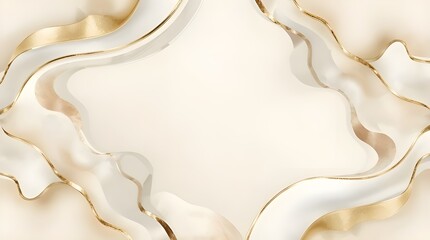 Elegant Cream and Gold Abstract Background with Layered Shapes