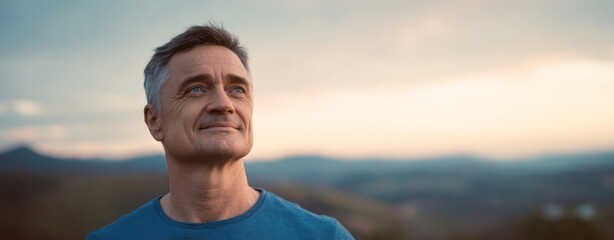 The man enjoying a serene moment in nature with a hopeful outlook.