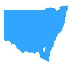 Blue Map of New South Wales &ndash; Detailed Editable Vector of NSW Australia