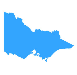 Fototapeta premium Victoria State Blue Map of Australia – Vector Outline and Editable Format