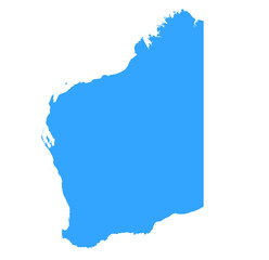 Western Australia Blue Map Vector &ndash; Editable State Outline of WA Australia