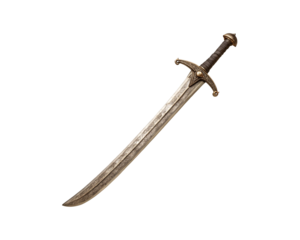 Zulfiqar Sword PNG – Dual-Tipped Islamic Sword of Imam Ali, Transparent Background
