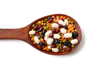 Colorful mixed beans and lentils, packed with plant-based protein and fiber
