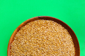 Organic golden flaxseeds, rich in omega-3, fiber, and antioxidants