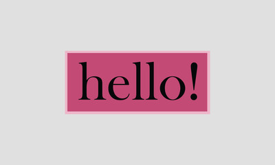 Hello salutation or greeting word.Design with letters cut out in paper speech bubble over  background.