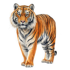 Fototapeta premium Majestic bengal tiger standing proudly against a black background