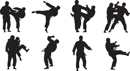 Judo Silhouette Set