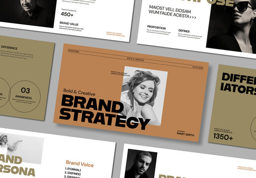 Bold And Creative Brand Strategy Presentation Template Layout
