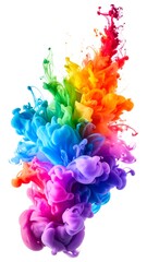 Abstract rainbow ink explosion